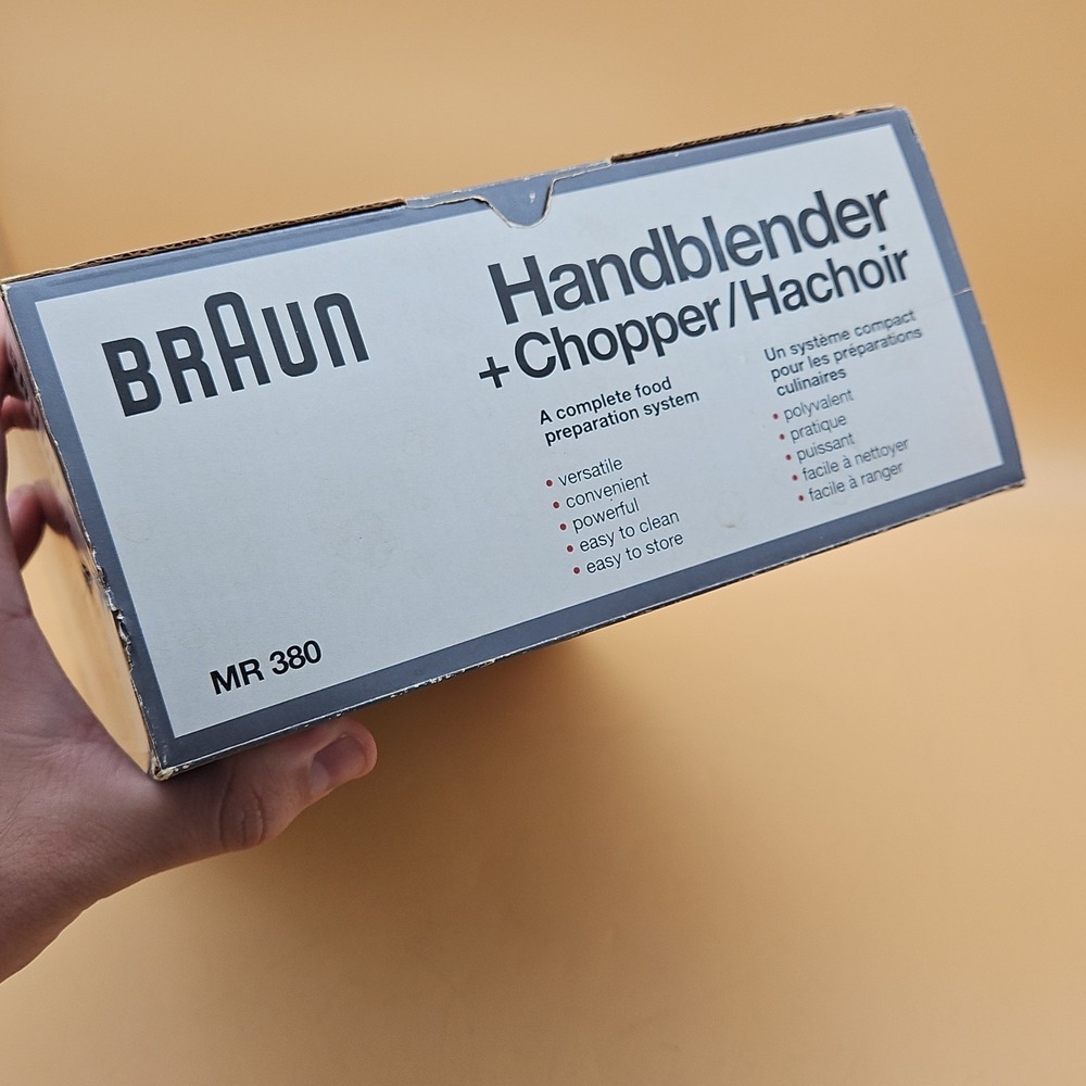 Braun Hand Blender + Chopper Gourmet Edition MR 380 New In Box Vintage NOS - Picture 7 of 8